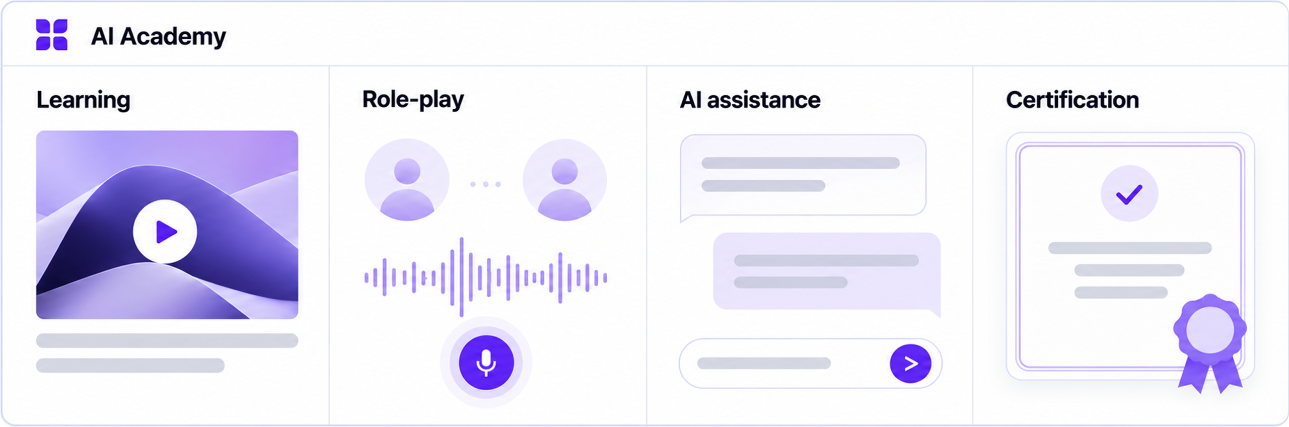 Genesis AI Academy platform with learning, role-play, AI assistance and certification